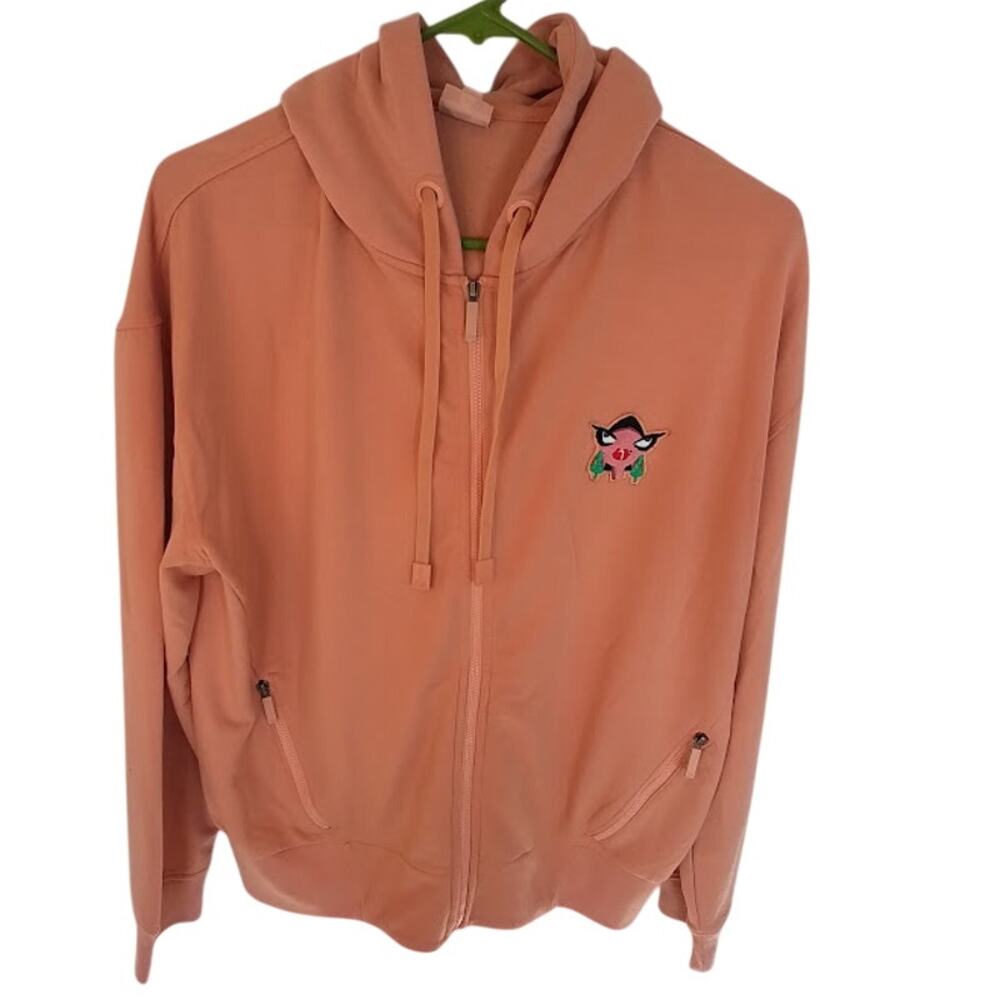 Thread Collective Peach Zip Up Hoodie Graphic Back Women’s Size L